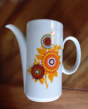 Cafetière vintage porcelaine WINTERLING Schwartzenbach BAVARIA fleur orange 70's