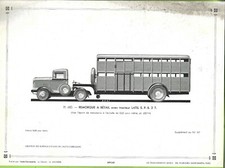 GRAVURE VOITURE = AUTO-CARROSSERIE 680 = REMORQUE à BETAIL avec tracteur LATIL