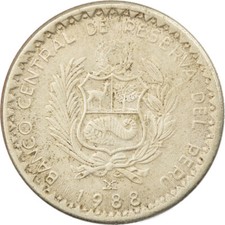 [#744088] Pièce de monnaie, Pérou, 5 Intis, 1988, Lima, SS, cuivre-nickel, KM:300