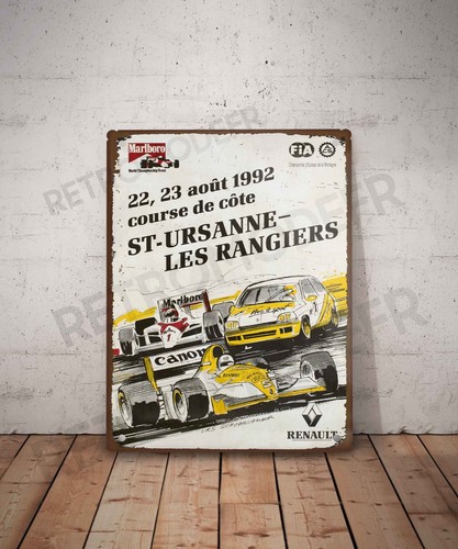 Plaque métal vintage rallye - métal,