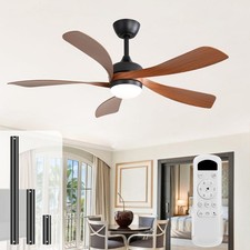 Ventilateur de Plafond Moderne 132cm LED Intégrée Pales Réversibles Télécommande