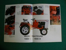 Prospectus fiche : micro tracteur MOTOSTANDARD 1600 D et 1800 D