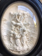 Très Belle Sculpture Reliquaire Benitier Écume De Mer Descente De Croix XIXe