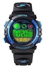 Montres Enfants garçons Montre numérique Digitale 5 étanche 12/24H/chronomètr...