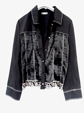 Veste légère noire brodée