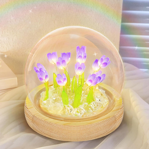 Flower lamp night - flower, light