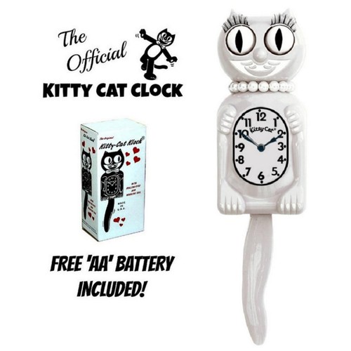 White miss kitty cat - miss, clock