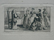 CHAUVET JULES-ADOLPHE(1828-1898)- GRAVURE ORIGINALE XIXEME - AVANT LA LETTRE