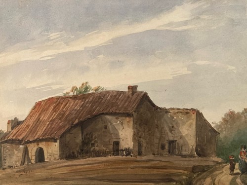 Peinture papier xixe - peinture, ancien