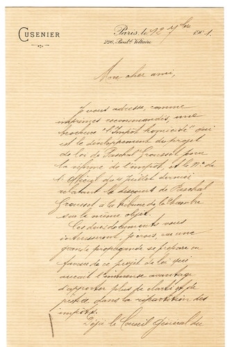 Elisée cusenier lettre - cusenier,