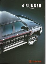 Catalogue Katalog Prospekt TOYOTA 4 RUNNER 4X4 ANNEE 1990 16 pages
