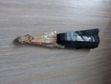 ancien éventail  monture nacre , tissus peint (signé )(ev118)