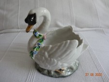 JARDINIERE EN FORME DE CYGNE PORCELAINE ALLEMANDE MEISSEN SAXE ??? 