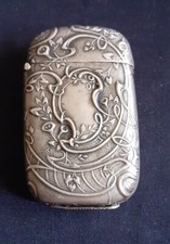 Porte Allumette Pyrogene En Métal Grattoir Art Nouveau