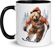 Tasse Ours Ski Raquette Neige
