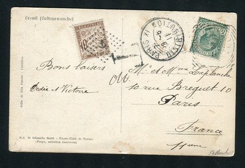 Rare carte italienne - italienne, taxée