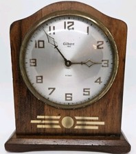 Horloge De Mantel Mécanique Art Déco 8 Jours GILBERT 1940 À Réparer/Pièces
