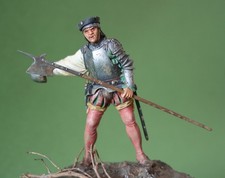 Figurine peinte Hallebardier anglais POSTE MILITAIRE 75mm n Pegaso-Andrea-Cimier