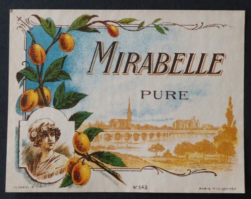 Ancienne étiquette mirabelle - étiquette,