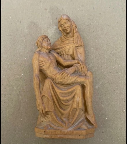 Statue piéta bois - piéta, en