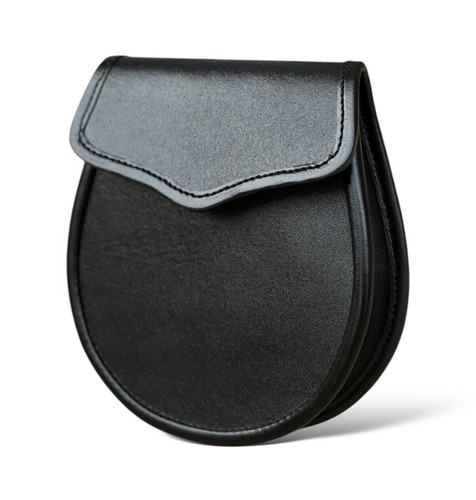 Sporran cuir noir uni - en,