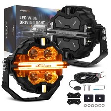 Projecteur LED Rond 5" Double RGB DRL For Voiture SUV 4X4 Marine Bateau 12V