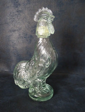 ancienne bouteille en verre design forme Coq déco rétro vintage ferme animaux