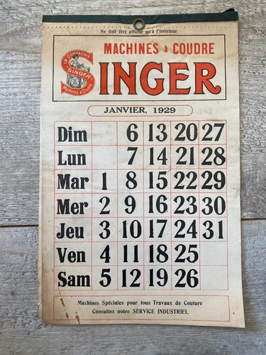 Ancien calendrier publicitaire