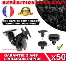 50 Agrafe Fixation Pare-Choc PEUGEOT 107 206 207 307 308 406 407 607 807 1007...
