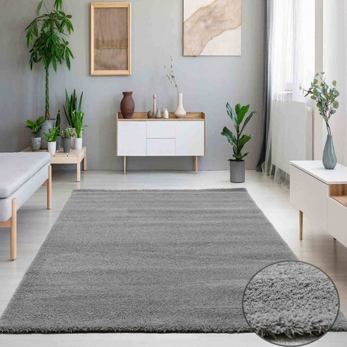 Tapis salon gris clair doux - gris,