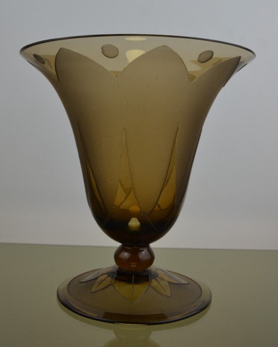 Vase verre fumé soufflé - fumé,