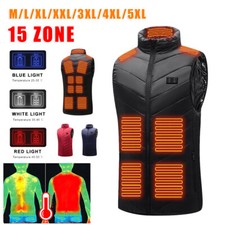 Gilet chauffant électrique 15 zones charge USB veste chauffante sport chauds