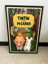 CADRE DÉCO TINTIN ET MILOU PLÂTRE TINTIN ET LES PICAROS HERGÉ PEINTURE