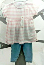 ensemble top rose rayé et