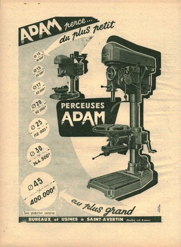 Publicité ancienne perceuses