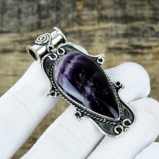 Pendentif Déclaration En Améthyste Naturelle En Argent Sterling 925 Pour Cadeau