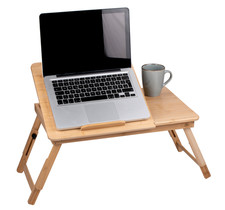 Table de Lit pour Ordinateur Portable Ajustable 21,5 X 27,5 CM Pliable avec Port