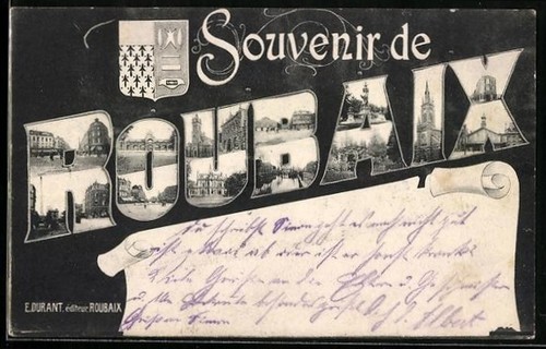 Cpa roubaix souvenir de - souvenir,
