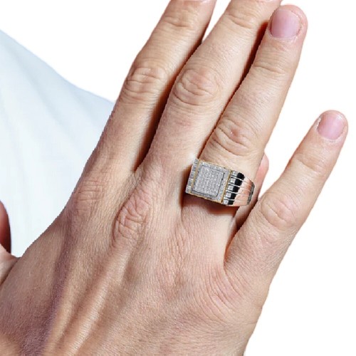 Homme argent sterling tone - sterling, 2-tone