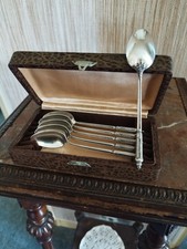 6 Petites Cuillères Manches à la Russe Orfèvrerie Boulenger Métal Argenté