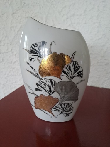 Vase peint main signé - peint,