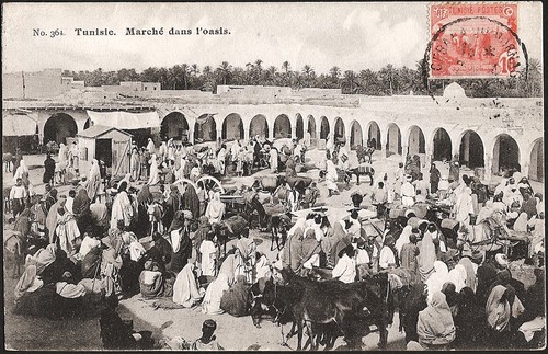 Tunisie marché dans l oasis - /,