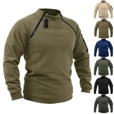 Sweat-shirt homme hiver polaire zippé extérieur veste tactique