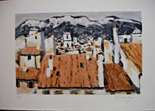 LITHOGRAPHIE EUGENE BABOULÈNE-"PAYSAGE PROVENÇAL E A ET SIGNÉ AU CRAYON 56X38 CM