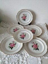 6 Anciennes Assiettes Plates L'Amandinoise modèle Virginie FRANCE