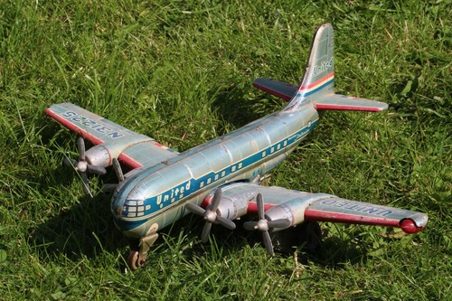 Ancien jouet tôle - , avion