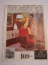 PUBLICITE ,  AU BON MARCHE , FAUTEUIL RELAX T . V . MAISON BOUCICAUT PARIS .