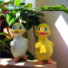 Figurine canard en résine aquarium et jardin avec parapluie pièce décorative