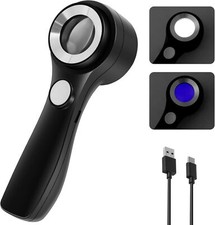 Loupe de bijoutier 60X, loupe de pièces de monnaie rechargeable USB avec balance