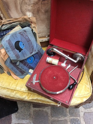 Jouet ancien petit gramophone - jouet,